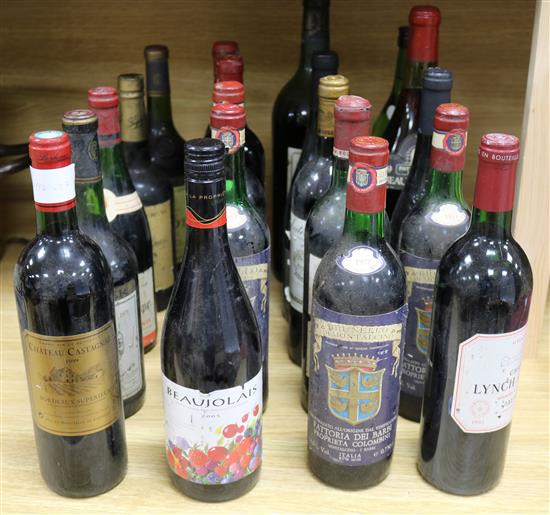 A group of assorted wines and spirits